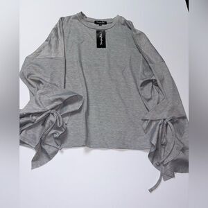 Simply Be Gray Tie Sleeve lightweight sweatshirt size 20